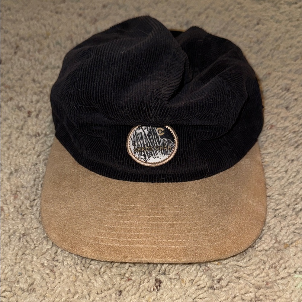 Men's Black and Tan Corduroy Cap